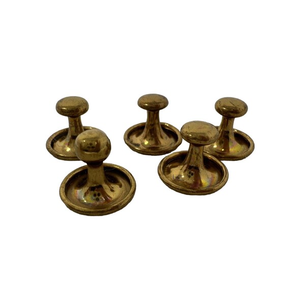 Vintage Tuxedo Studs Set of 5 Formal Wear Shirt Buttons Man Wedding Jewelry KING - Picture 2 of 6